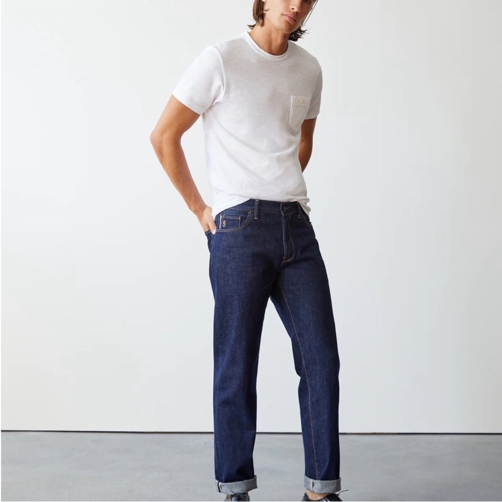 Todd Snyder Mens Selvidge Jeans Slim Straight in Dark Indigo